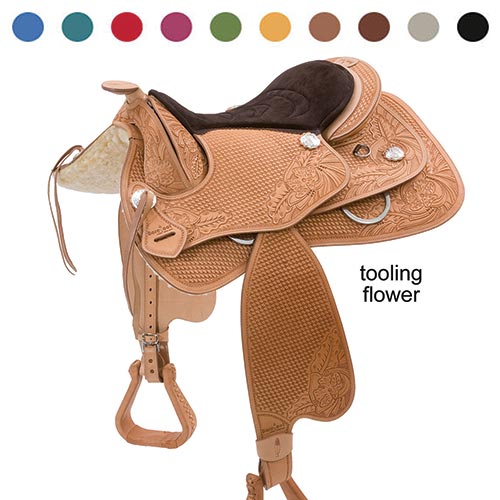 Selle western baril show 16 sur buffle Eco-cuir avec